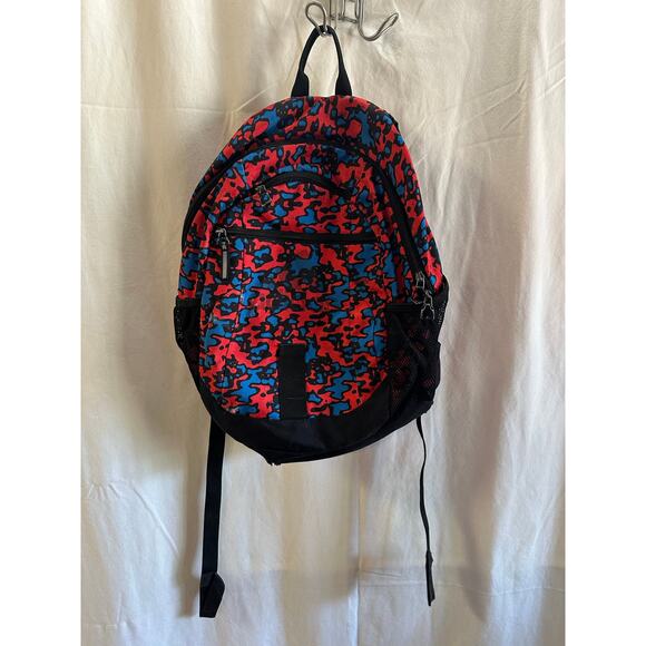 Adidas Red and Blue Camo Backpack – Padded Straps – Mesh Pockets - Picture 1 of 4